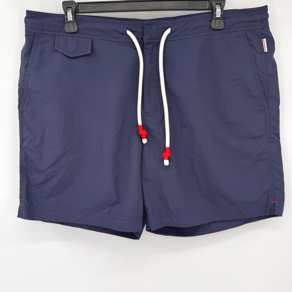 Orlebar Brown Swim Shorts Men 36 Navy Bulldog Sport Drawstring Mesh 6" Inseam